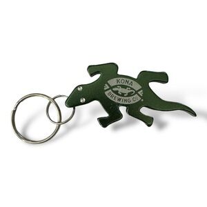 Kona‎ Brewing Co Green Gecko Lizard Keychain Bottle Opener